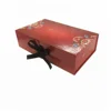 Decorative different types fancy red color clear packaging square with foam insert magnetic lid logo cosmetic gift paper box