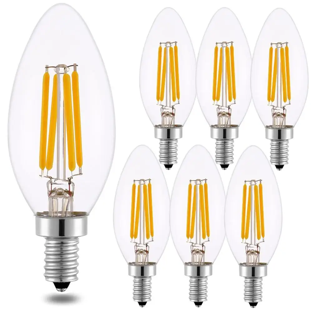 LEDORA C35 E14 6W Dimmable 360 degree 230V 2200k indoor decorative lighting led filament candle lamp