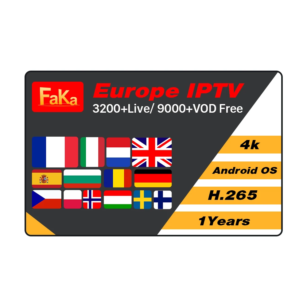 

Europe IPTV Account Subscription FakaFHD 12 Months Code European IPTV Channels, N/a