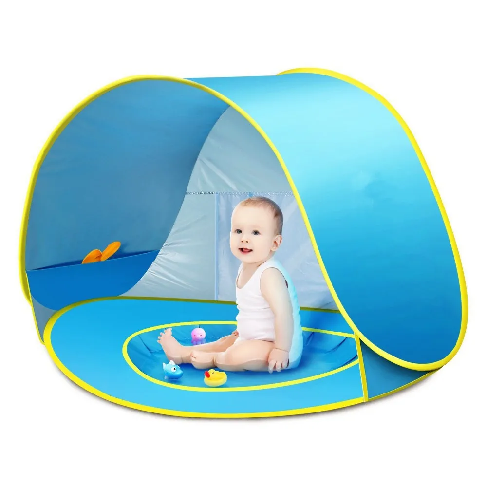 Baby Beach Tent With Pool Upf50+ Pop Up Sun Shade Kids Tent Folding