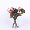 Fashion Natural Touch Multicolor Single Stem Latex Artificial Rose Flower With Leaves Aritificial flower Rose Stem