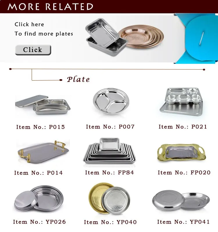 Cheap Serving Trays Cutlery Stainless Steel Round Compartment Tray