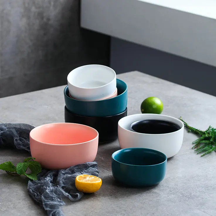 Japanese Style Tableware Green Glazed Small Cheap Ceramic Rice Bowl For