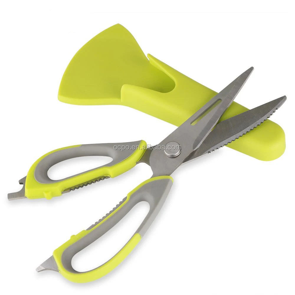 

Kitchen Scissors with Magnetic Holder, Stainless Steel, Green Chef Multifunction Heavy Duty Kitchen Shears, Stainess steel