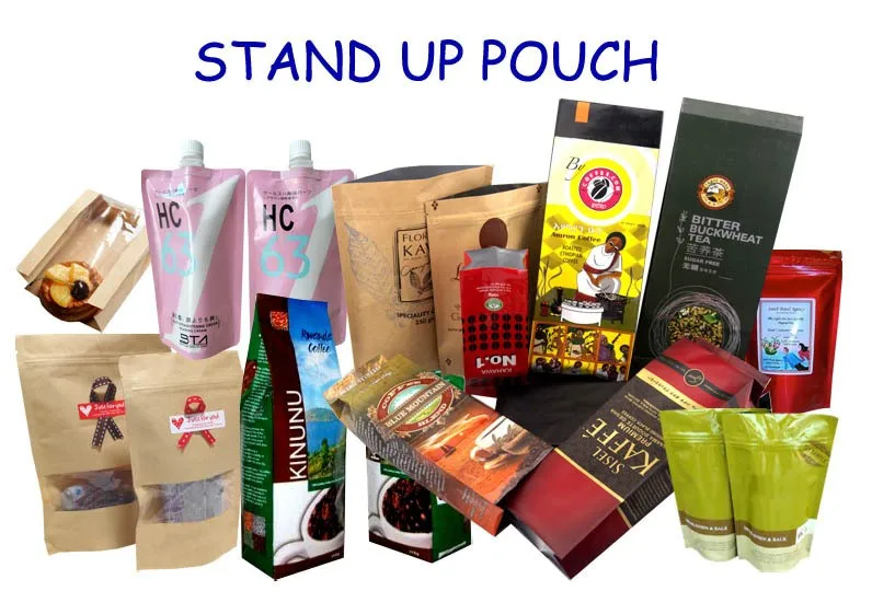 Brown craft zip lock stand up pouches for nuts foods, milk powder,chocolate kraft shopping bag with window paper bags kraft