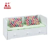 Pretend play 2 in 1 push pull doll bench wooden 18 inch doll bed with bedding