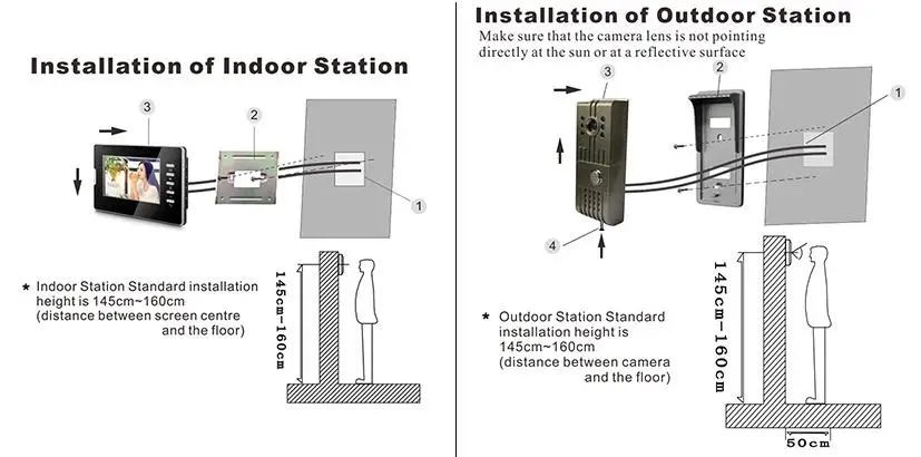 Acrylic Video Door Phone for villa outdoor intercom night vision 7inch indoor monitor doorbell camera 1v1 intercom system