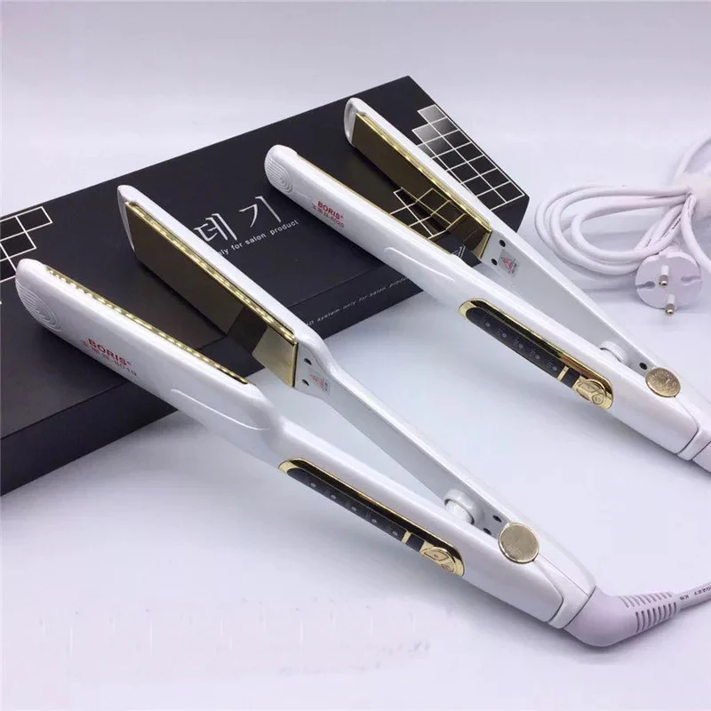 

professional fast heating LCD display flat iron electric gorgeous hair straightener, White