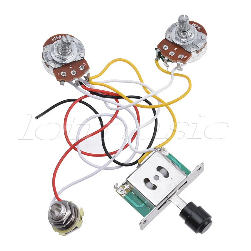 electric guitar prewired wiring harness kit for fender telecaster Electric Guitar Pickup Wiring Diagrams electric guitar prewired wiring harness kit for fender telecaster tele parts 3 way toggle switch 250k pots jack