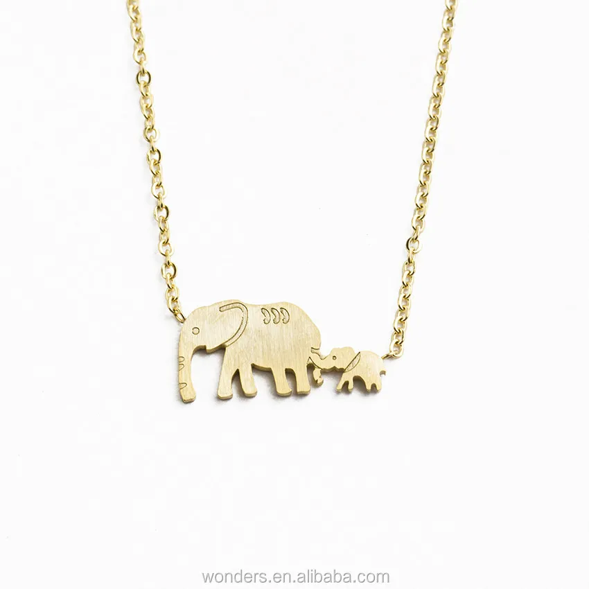 Mom And Daughter Elephant Necklace Gift 