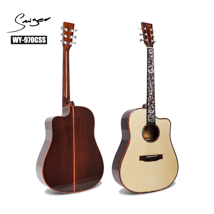 High quality All solid Rosewood acoustic guitar XO bone bridge guitar  