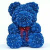 Wholesale PE Foam Artificial Rose Teddy Bear With Diamonds For Christmas Gift