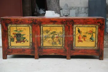 Chinese Antique Hand Painting Mongolia Cabinet He 42 Buy Hand