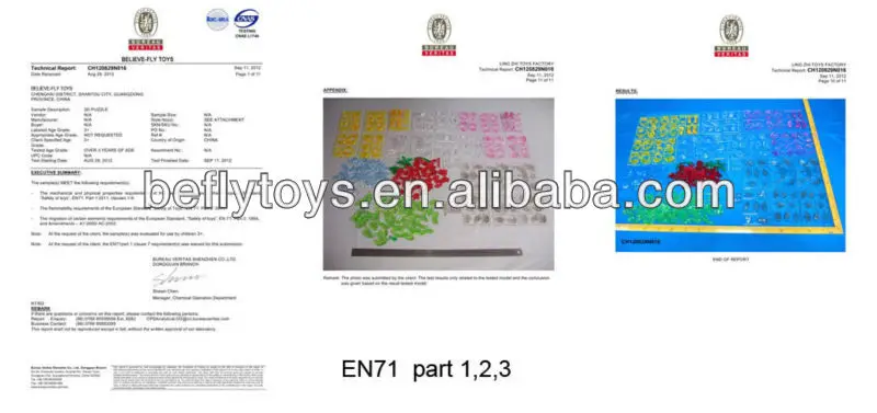 EN71 for plastic puzzle toy