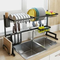 

Trendy Home Products Amazon 2019 Stainless Steel Bathroom Rack Kitchen Utensils Organizer Over Sink Metal Storage Holder Shelf
