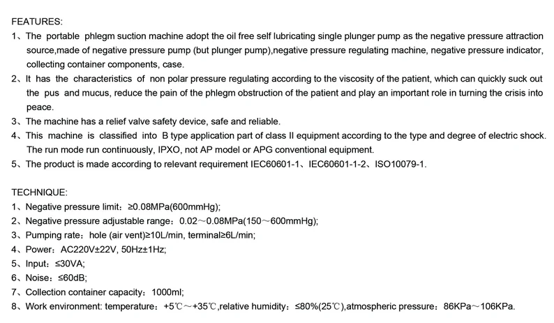 Portable medical electric suction apparatus