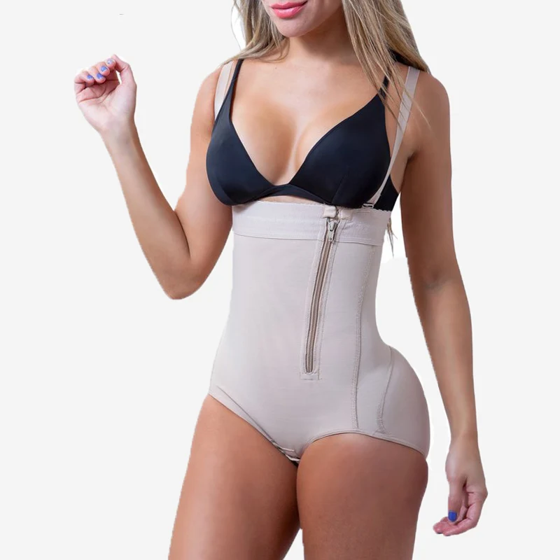 Plus Size  Latex Women's Body Shaper Post Liposuction Girdle Clip and Zip Bodysuit Vest Waist Shaper Shapewear