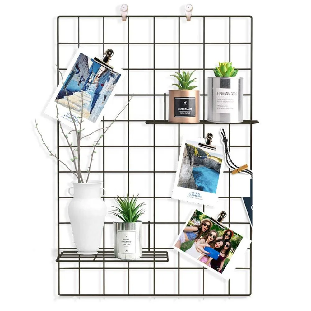 

Mesh Wire Wall Decorative Iron Art Storage Rack Multifunctional Mesh Panel Display Hanging Rack Wall picture Panel, Black