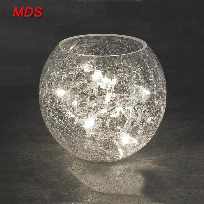 Decorative Glass Balls Bowls Ball Shaped Crackled Glass Vase View