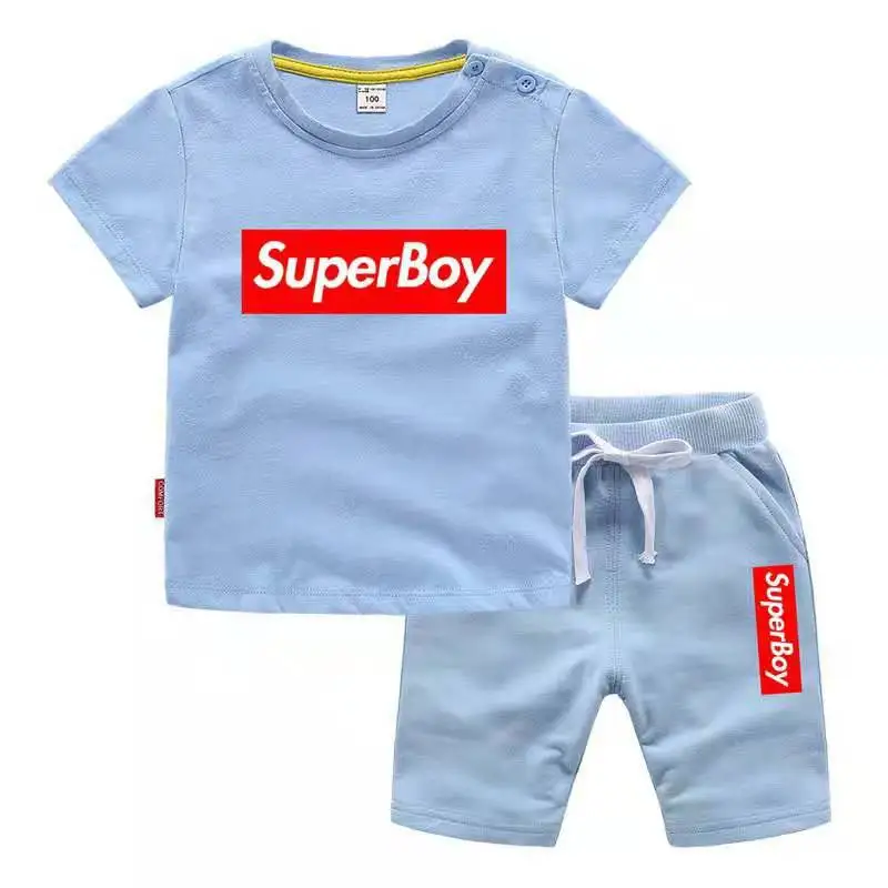 

New Summer Short Sleeve Set Cotton Kids T-Shirt Boys Baby Fashion Casual Wear kids Wear Sweater Set