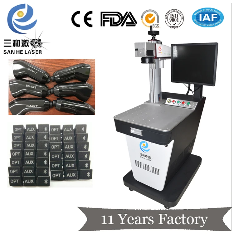 China supplier 50w fiber laser marking machine with rotary for metal and plastic