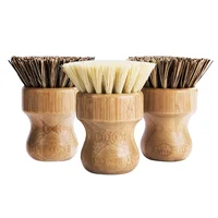 

oem Natural Detergent Bamboo SISAL fiber POT Dish brush for Kitchen cleaning brush set