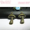Kawaii Bronze Tone Mushroom Charms Pendants 29x17mm