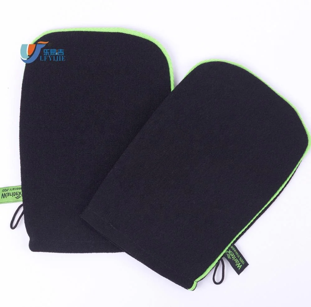 

Harder Coarse 300D Double Viscose Morocco Hammam Scrub Mitt Exfoliating Bath Glove, Black ,green or as your requested