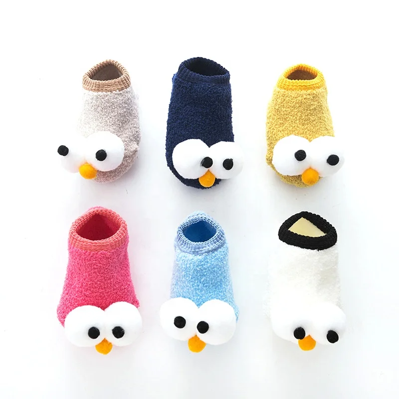 

New Style Non-slip Shoe 3D Cartoon Cute Big Eyes Toddler Baby Floor Socks, Colorful