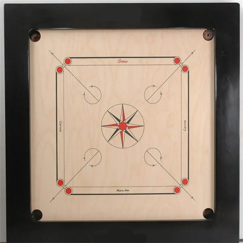 Carrom Board Game Classic Strike And Pocket Table Game With Cue 