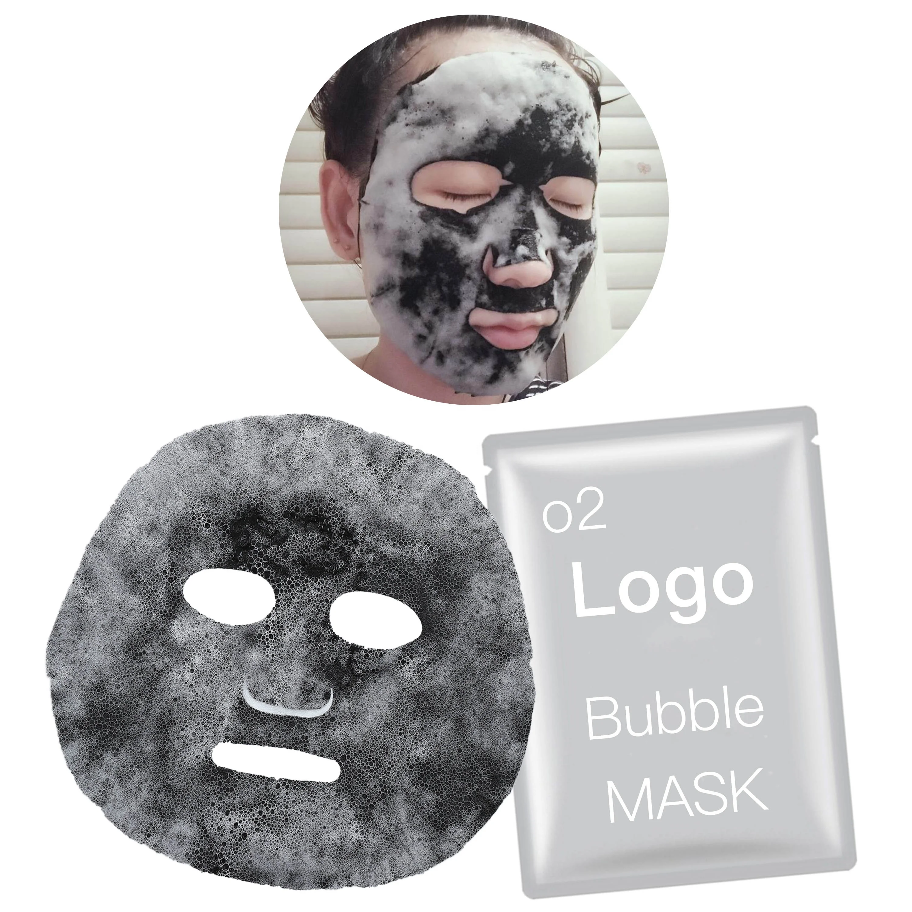 

Instant Brightening Hyaluronic Acid and Detoxifying Charcoal Black O2 Bubble Face Mask