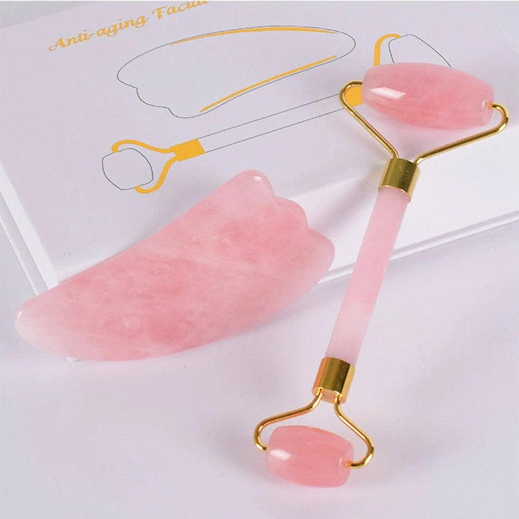 

Face Gua Sha Scraping Roller set For Body Care Massage, Pink