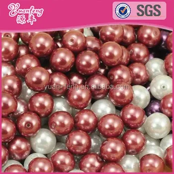 Wholesale Mix Color Plastic Round Beads Loose Decorative Pearls In