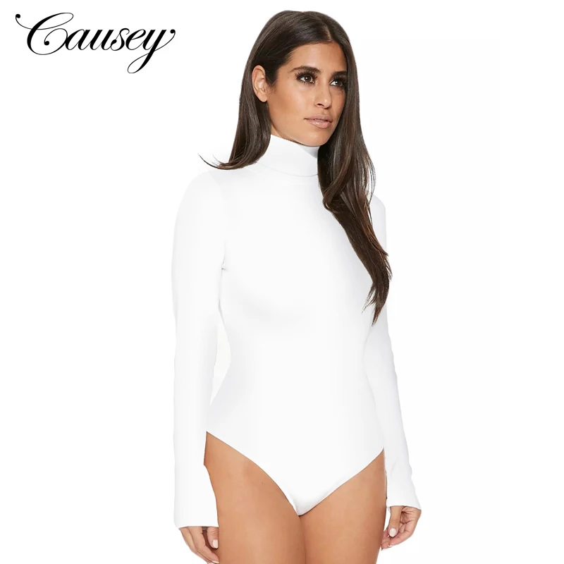 
2020 Wholesale Sexy Female Clothing Turtleneck Long Sleeve Black Fashion Bodysuit For Womens 