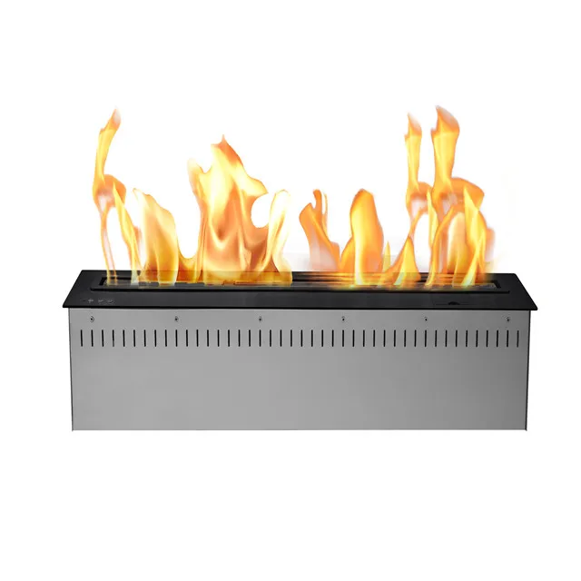 

C 48 inch intelligent stainless steel automatic smart bio ethanol fireplace burner insert, Silver or black
