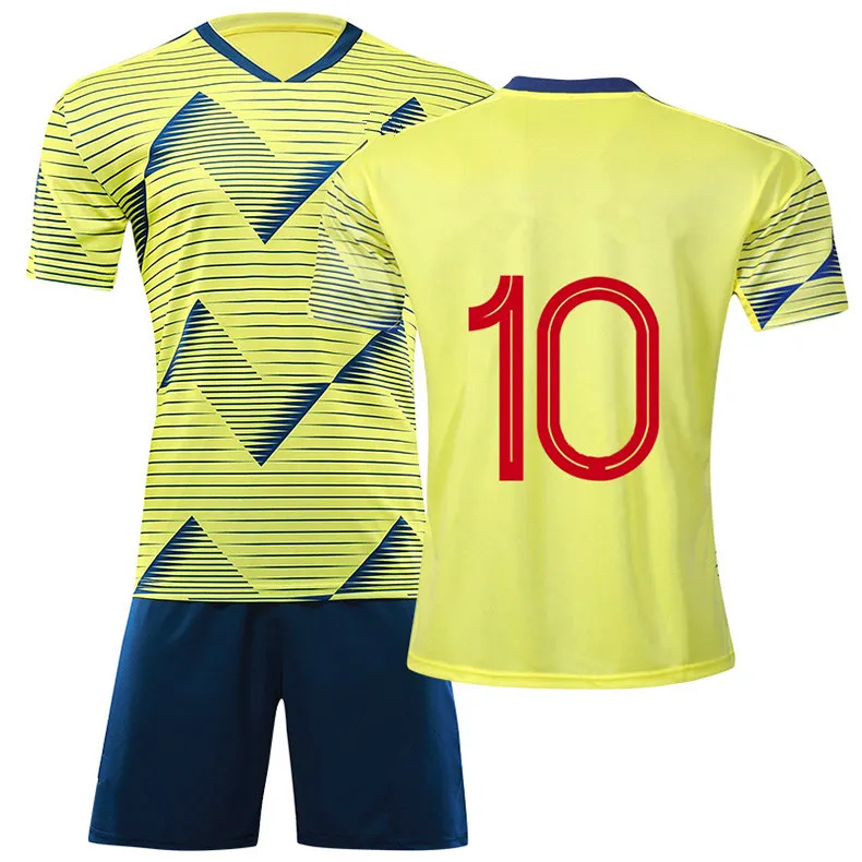 

Free shipping to colombia argentina brazil football shirt 2019 thailand customized soccer jersey, Yellow;blue