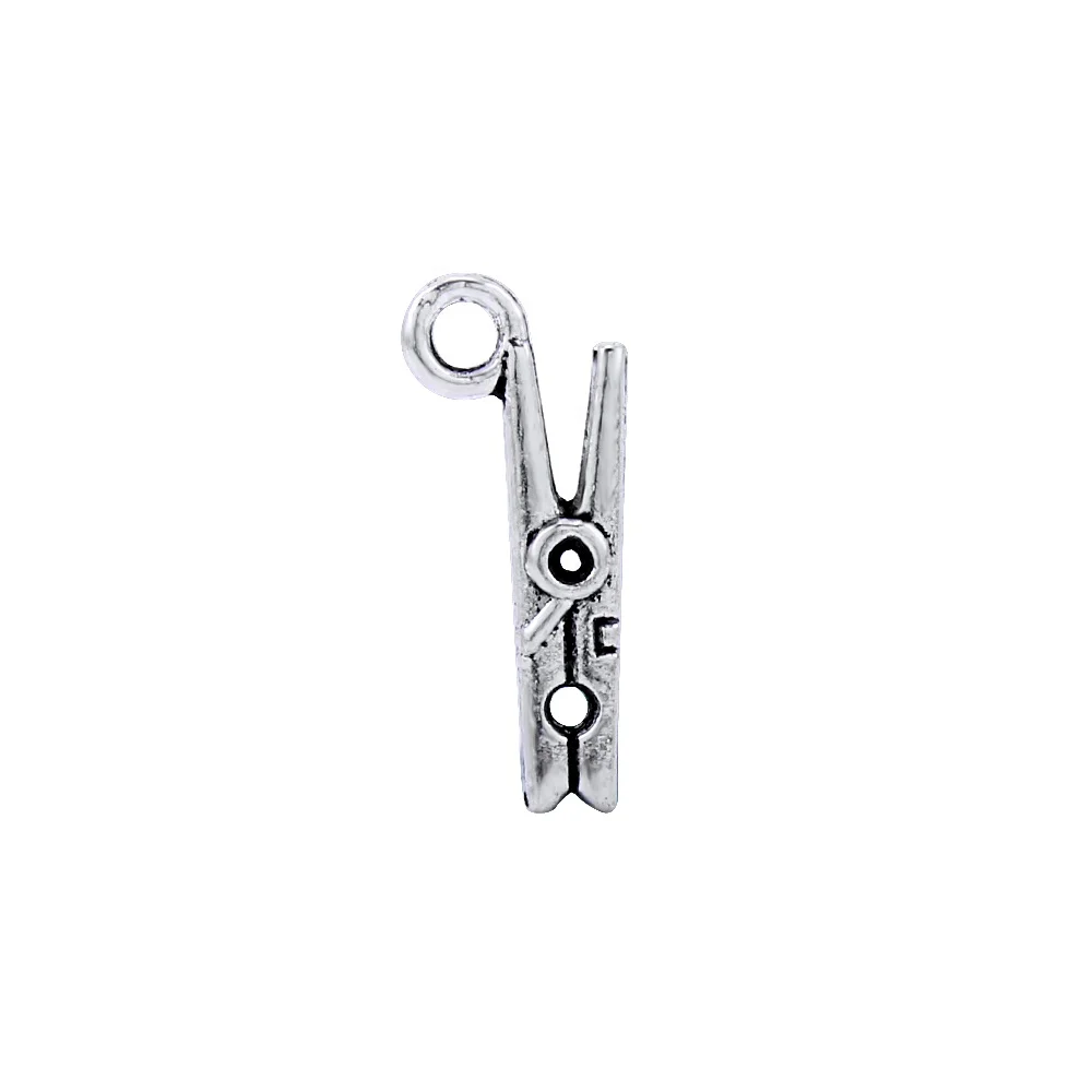

Charms clip clothespin 18x8mm Antique Silver Plated Pendants Making DIY Handmade Tibetan Silver Finding Jewelry