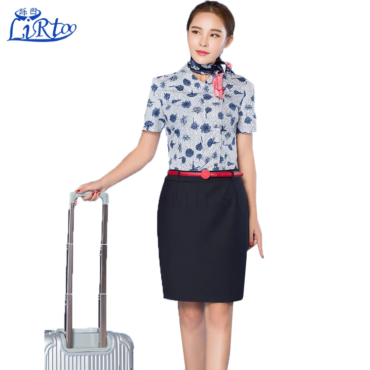 Hot Sale Cabin Crew Airline Airasia Uniform For Hot Air Hostess