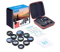 

APEXEL hot selling 10 in 1 lens kit mobile phone external camera lens with optical glass mobile lens for HUAWEI iPhone XS Max