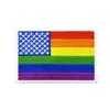 Fashion style rainbow color embroidery patches for clothes