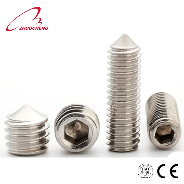 
DIN914 Stock Hexagon socket set screws with cone point 