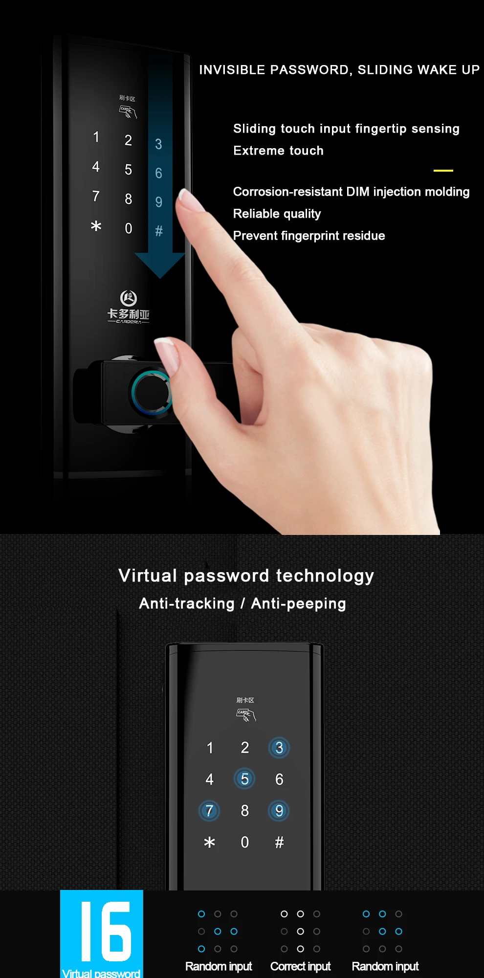 Smart fashion black / gold safety biometric intelligent fingerprint bluetooth padlock with alarm for apartment office home