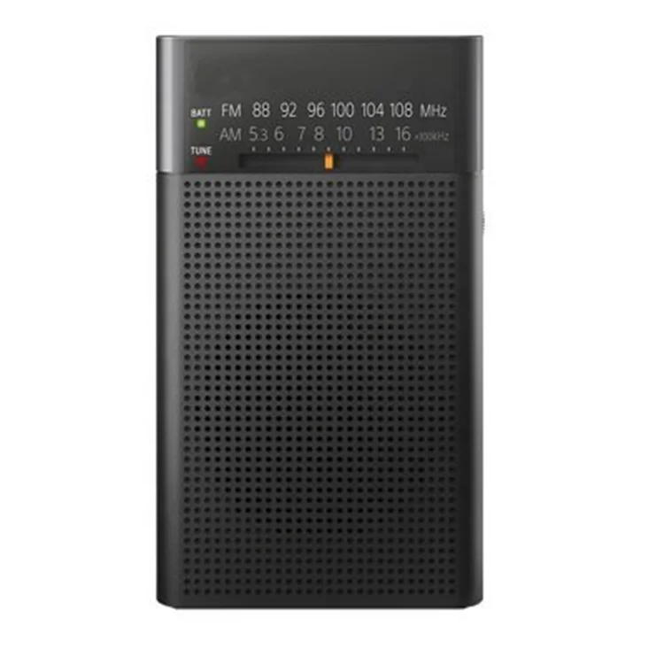 

Best Small Portable Battery Operated AM FM Transistor Radio With Earphones, Black