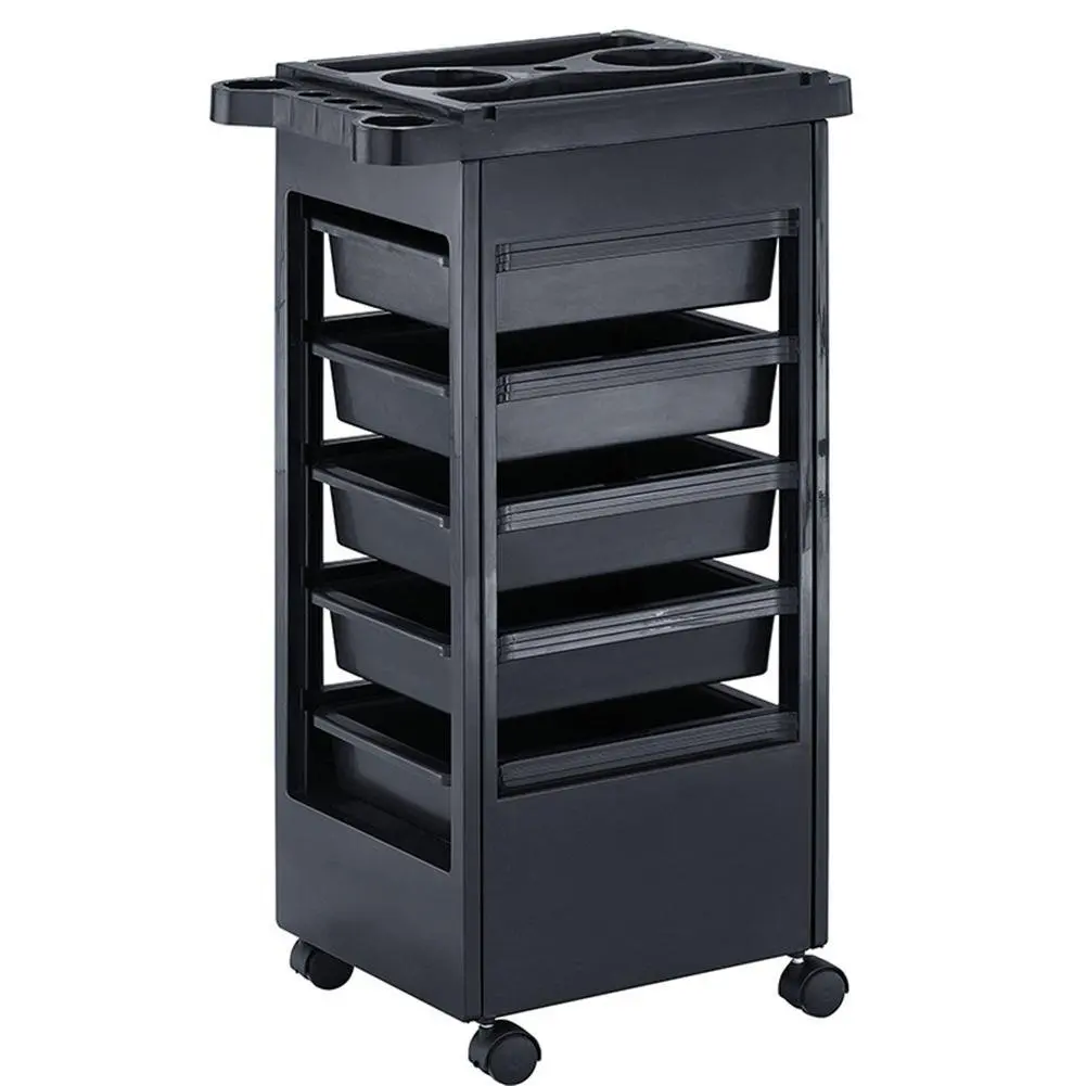 Spa Golden Retro Hairdressing Trolley 5 Tiers Storage Cart