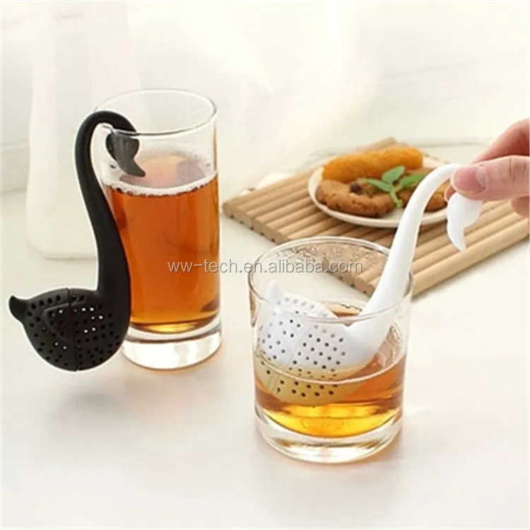 

Cute swan shape Silicone Tea Infuser Strainers, Pms colors