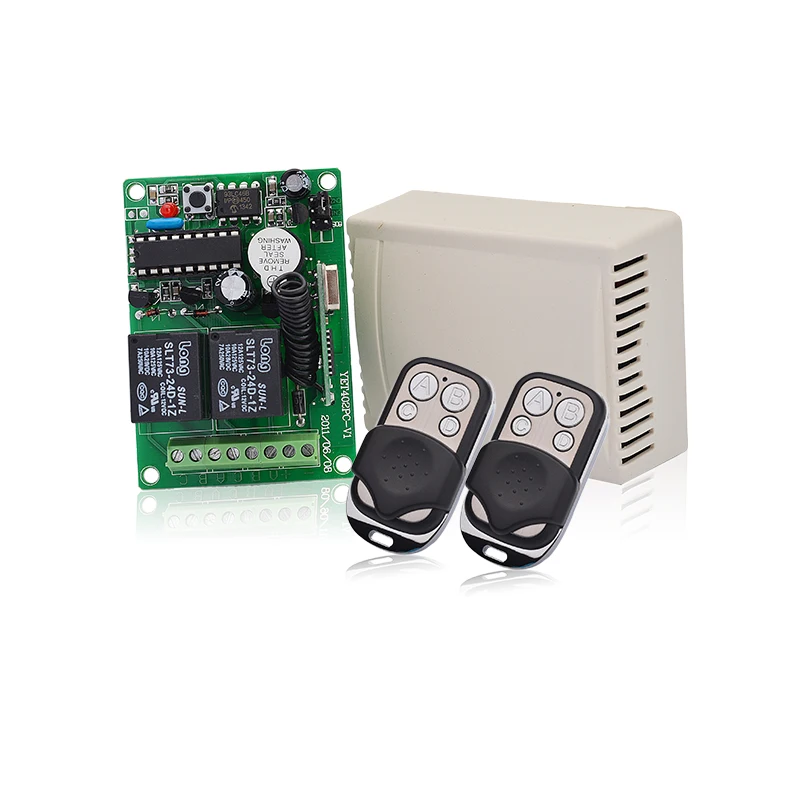 

2 channel 10A relays 433mhz DC12V 24V wireless rf receiver with wireless remote control 2 relays wireless outputs