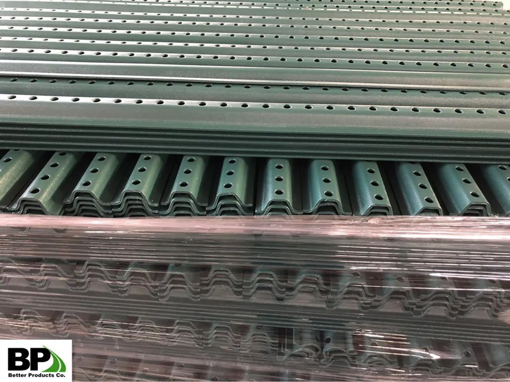 Green Powder Coated fence posts | Steel U channel | U tubes for Orchards