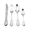 18/10 stainless steel cookware 4pcs cutlery set embossed design engraved flatware for hotel and restaurant and home