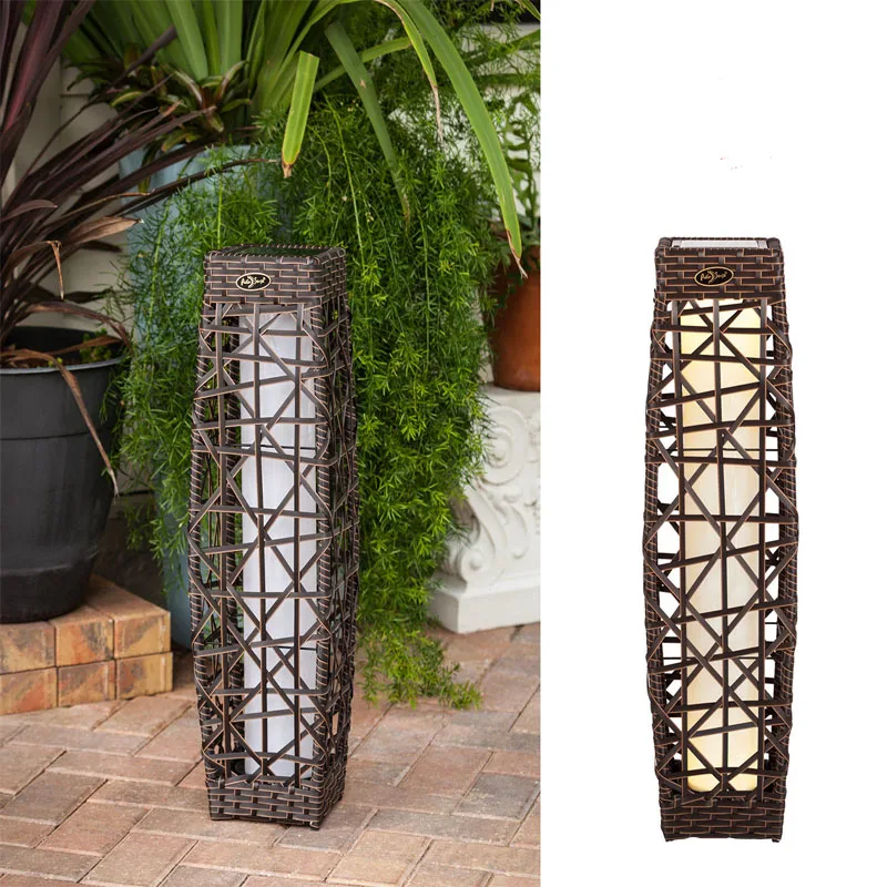 Large Outdoor Solar LED Rattan Lantern