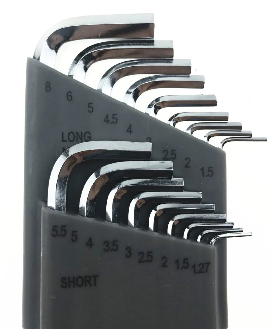 36pcs Crv Metric And Imperial Size Ball End Hex Key Allen Wrench Set